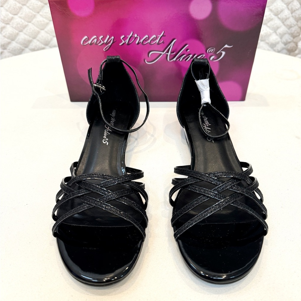 Women's Tarrah Sandals by Easy Street ® in Black Glitter